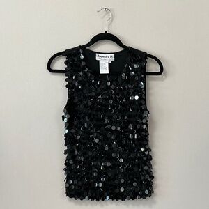 Black Sequin Sleeveless Top